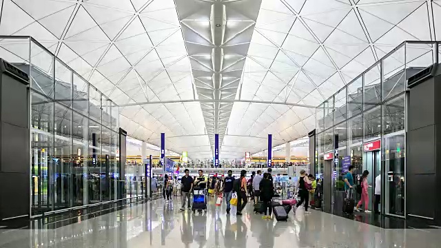 4K时光流逝:香港机场视频素材
