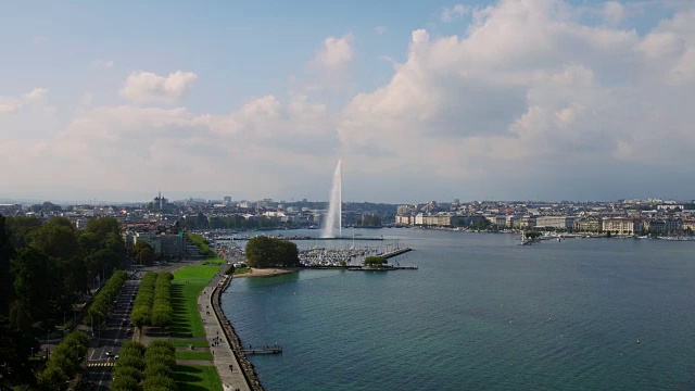 瑞士日内瓦市鸟瞰图视频下载