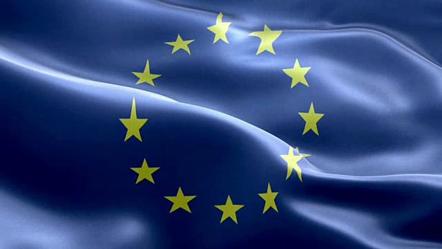 欧盟旗波浪图案可循环元素视频素材