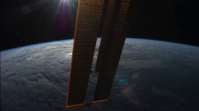 来自国际空间站的行星地球:太阳在夏至期间的运动视频素材