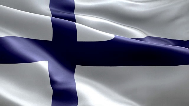 芬兰国旗波浪图案可循环元素视频素材