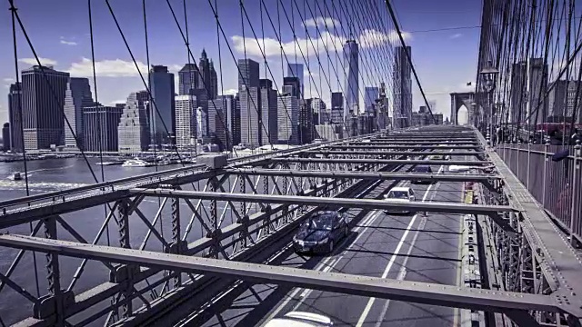 布鲁克林大桥，美国纽约，曼哈顿视频素材