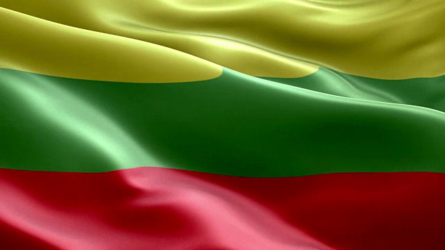 立陶宛国旗波浪图案可循环元素视频素材