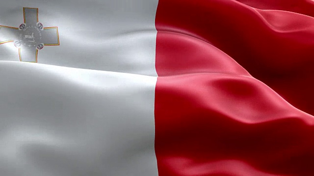 马耳他群岛波浪图案可循环元素国旗视频素材
