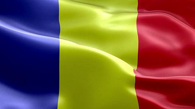 罗马尼亚国旗波浪图案可循环元素视频素材