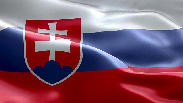 斯洛伐克国旗波浪图案可循环元素视频素材