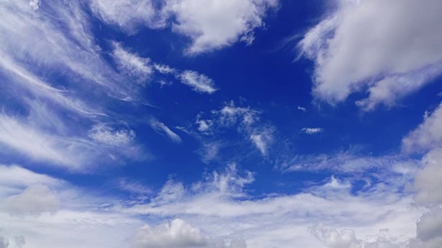 延时拍摄，蓝天之上移动的云视频素材