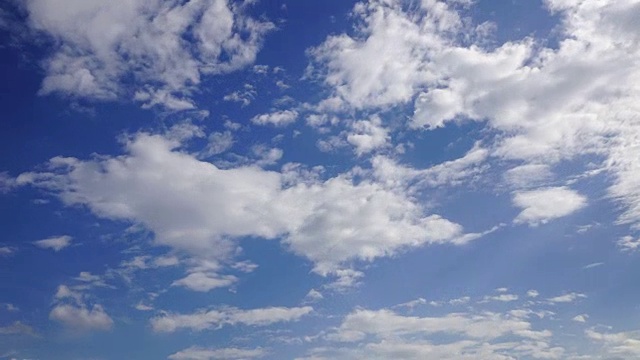 延时拍摄，蓝天之上移动的云视频素材
