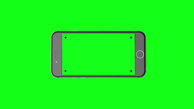3D智能手机(横向)旋转Chroma Key绿色BG视频素材