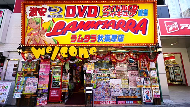 在东京千代田区秋叶原中央街，相机捕捉到了Lammtarra，一家出售DVD、人物、等商品的商店。视频下载