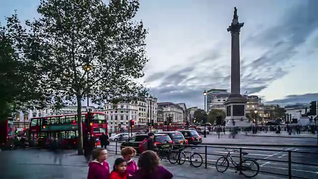 伦敦特拉法加广场时光流逝视频素材