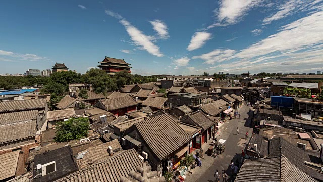 时光流逝——北京鼓楼和胡同视频素材