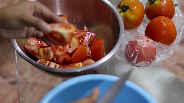切片西红柿视频素材