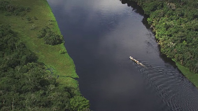 刚果:阿利马河上的船很宽视频素材