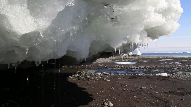 格陵兰岛冰川融水视频下载