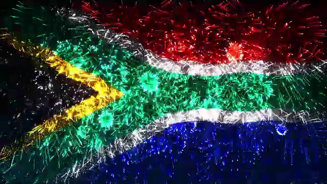 烟花展示南非国旗视频下载