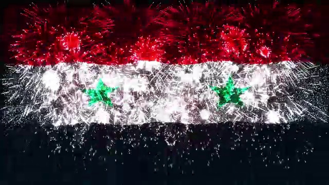 烟花展示叙利亚国旗视频下载