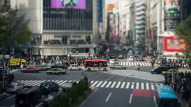 4K时光流逝:涉谷穿越，东京，日本。视频素材