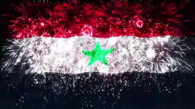 烟花展示也门国旗视频下载