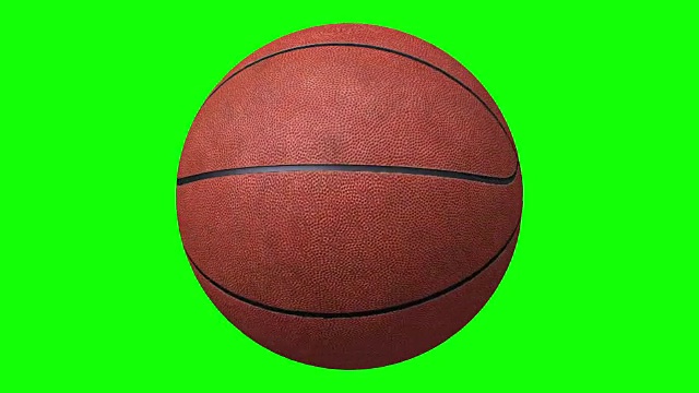 篮球旋转在一个色度键背景视频下载