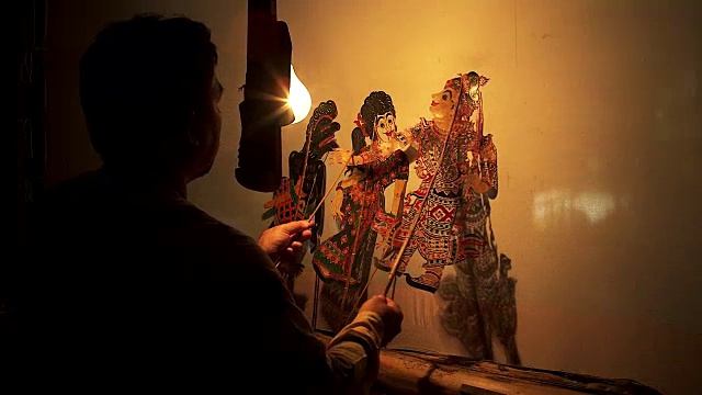 大型皮影戏或Nang Yai是一种表演艺术保存为泰国的遗产视频下载