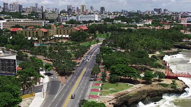 多米尼加共和国:圣多明各鸟瞰图视频下载