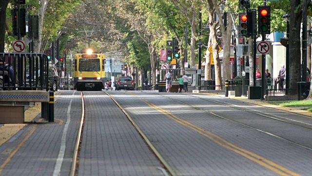 萨克拉门托K街公共交通视频素材