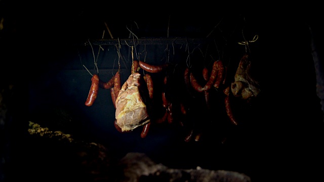 自制熏猪肉视频素材