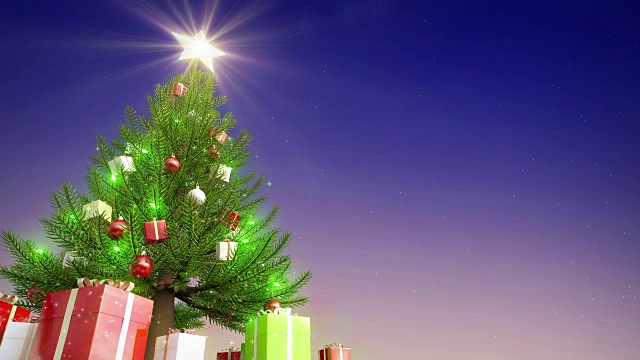 圣诞树发光，圣诞老人视频下载