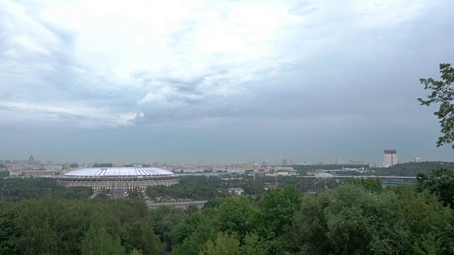 慢镜头俯瞰莫斯科天际线视频素材