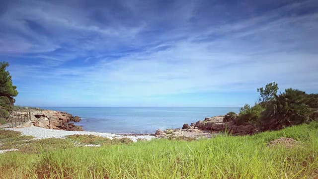 Peniscola海滩湾- Cala Puerto Azul时光流逝视频素材