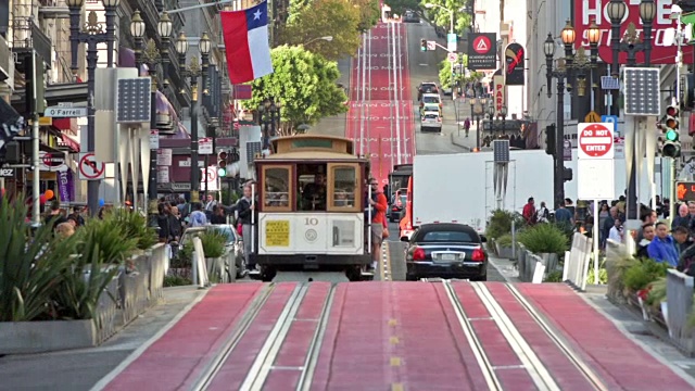 旧金山鲍威尔大街的缆车视频下载