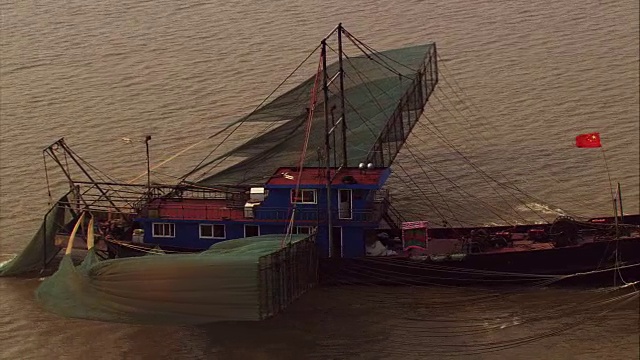 中国，上海:渔船视频素材
