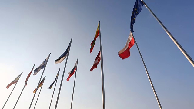 波罗的海国家国旗视频素材