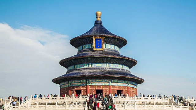北京天坛寺在蓝天下时光流逝视频素材