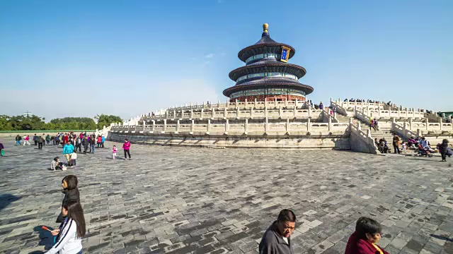 北京天坛寺在蓝天下时光流逝视频素材