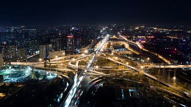 T/L WS HA复杂交汇处晚上/北京，中国视频素材