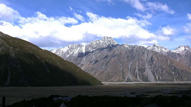 放大新西兰库克山国家公园视频素材