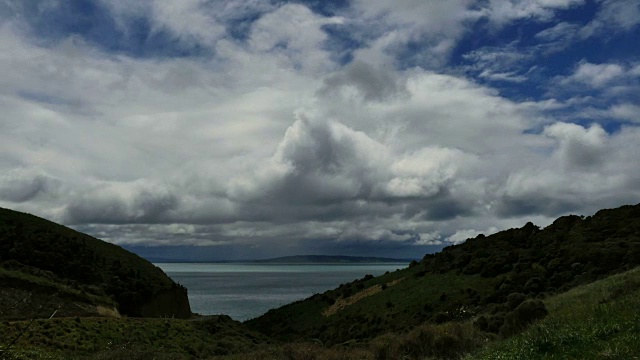新西兰云从金块点公路的时间流逝视频素材