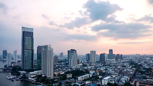 时间流逝的城市景观曼谷城市泰国视频素材