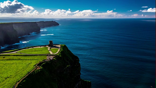 莫赫悬崖在爱尔兰-空中视频素材