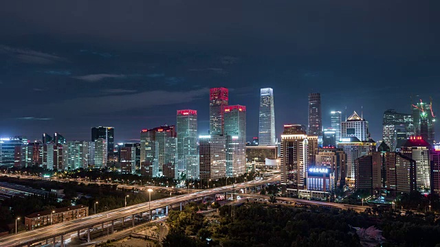 T/L WS HA北京CBD区域鸟瞰图视频素材