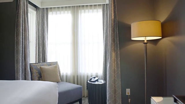 斯坦尼康拍摄的酒店房间视频素材