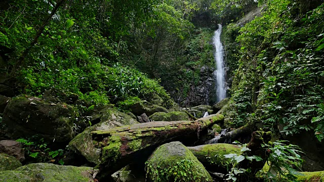 泰国森林深处的瀑布。视频素材