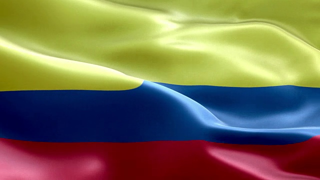哥伦比亚国旗波浪图案可循环元素视频下载