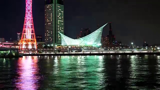 HD延时神户港塔，日本兵库市视频素材