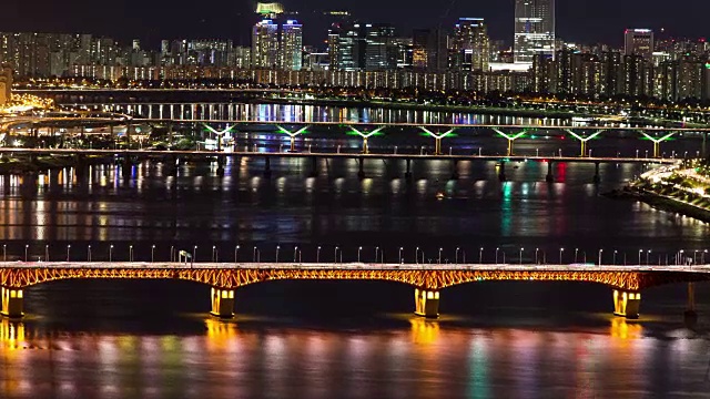 汉城夜景和汉港大桥视频素材