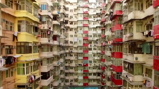 香港鱼涌逸昌大厦，无人机拍摄视频下载