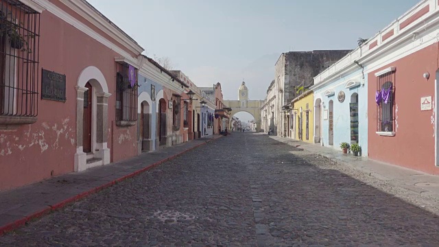 殖民地城市，危地马拉安提瓜岛视频下载