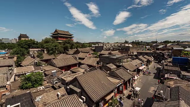 T/L WS HA PAN鼓楼和胡同在北京视频下载